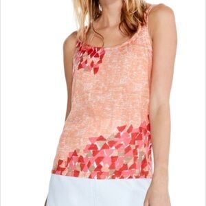 Nic + Zoe Orange Sunburst Sweater Tank Top Size XXL New